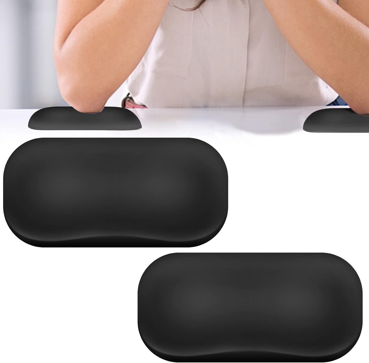 2 stuks Nagelarmsteunkussen, EBANKU Zachte Microfiber Lederen Nagelhandsteun Elleboogsteunpads Bureau Polsarmsteun Kussenondersteuning Ergonomische Antislip Manicure Handsteun Nagels Salon Home Office