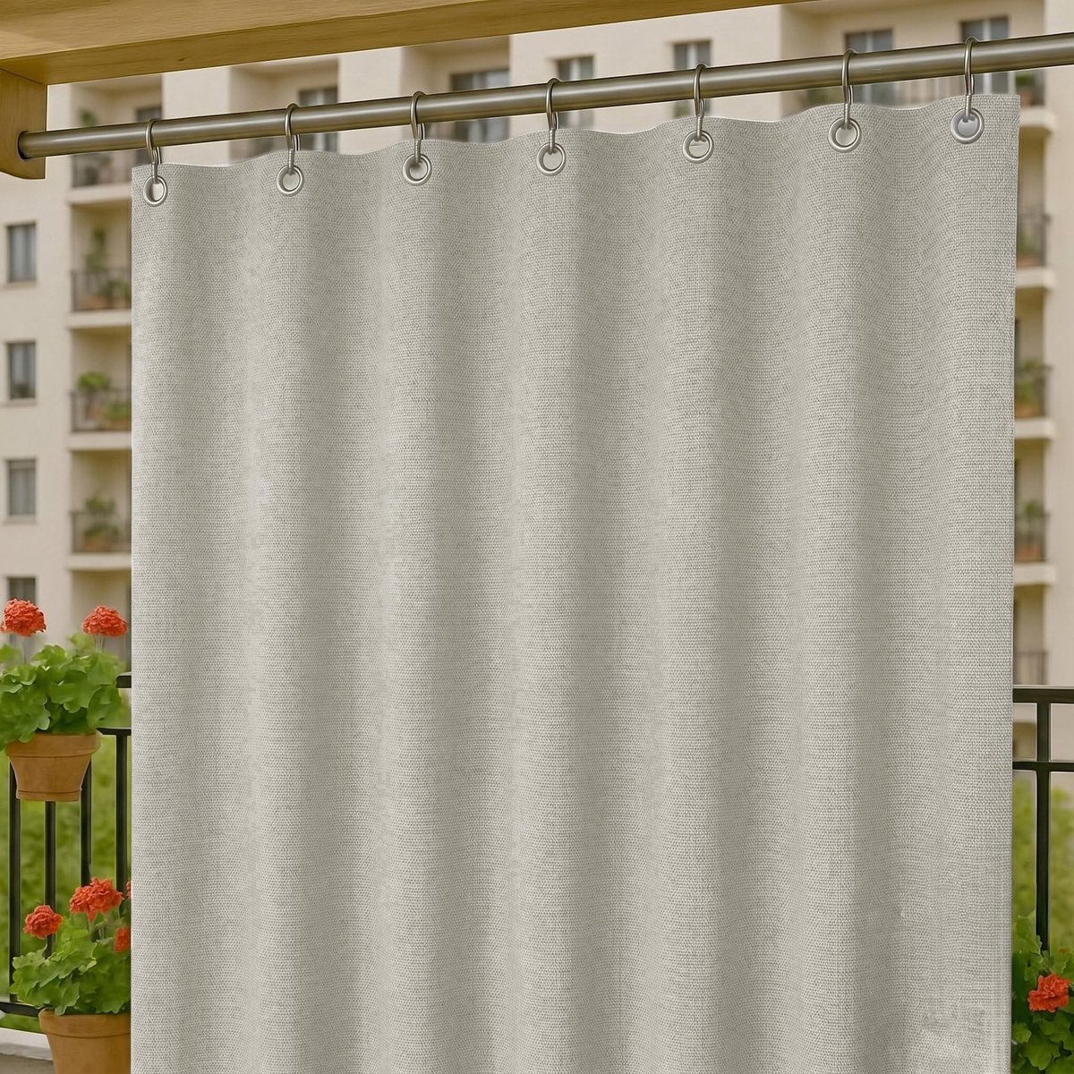 Omgoods - Waterdichte Buiten Gordijnen met Ringen - Mildew Bestendig voor Patio en Balkon