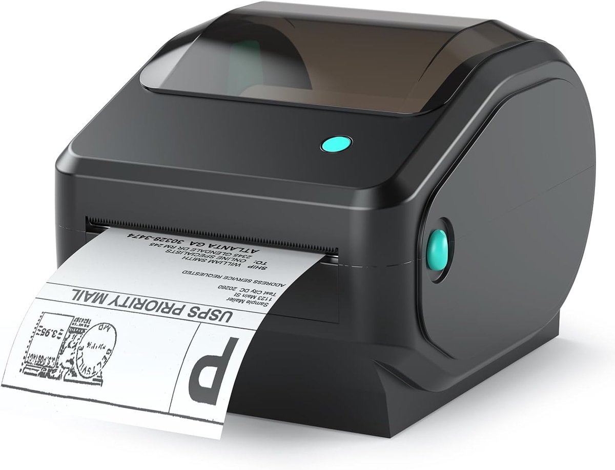 DHL Labelprinter, thermische printer, 4 x 6, verzendlabelprinter, labelprinter, papieropslag met grote capaciteit, USB/Bluetooth (mobiel), verzendlabels, printer voor etiketten