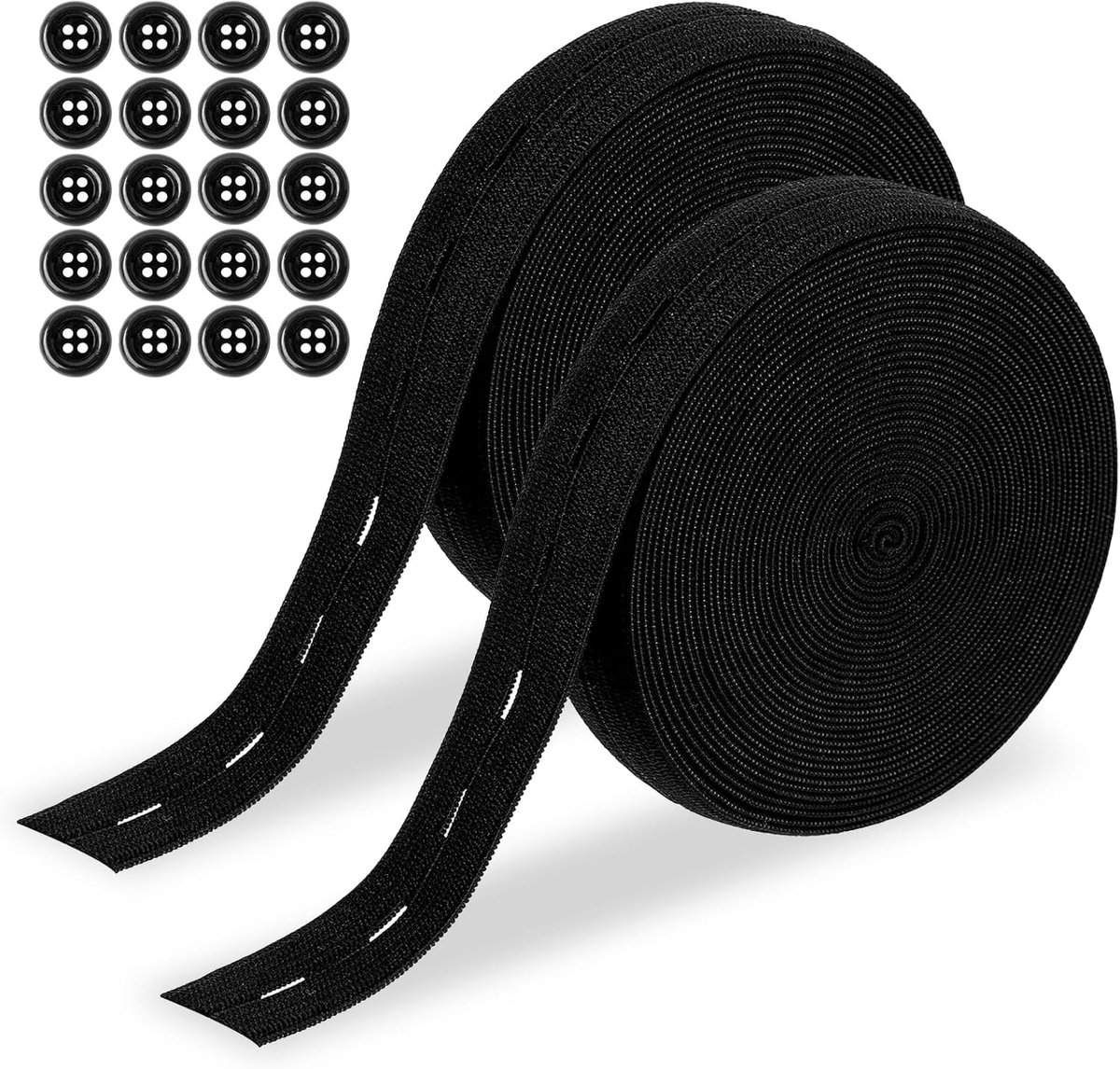 2 banden elastiek met knoopsgaten 28 m elastiek naaien 20 mm knoopsgat rubber met 20 knopen geschikt voor gezinnen en kinderen