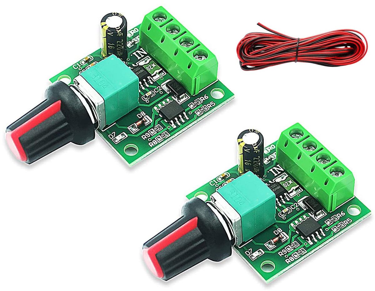 2 stuks 1,8 V 3 V 5 V 6 V 7,2 V 12 V 2 A PWM motortoerentalregelaar, DC toerentalregelaar 12 V, motortoerental schakelaar controller led volt regelaar snelheidscontroller