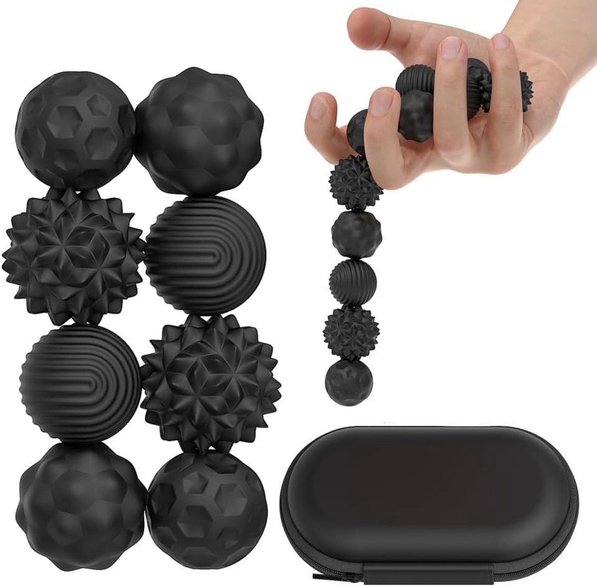 8 sensorische anti-stress stenen van siliconen, decompressiebal door magnetische aantrekking, bal voor volwassenen en kinderen, fidget toys voor ADHD, autisme