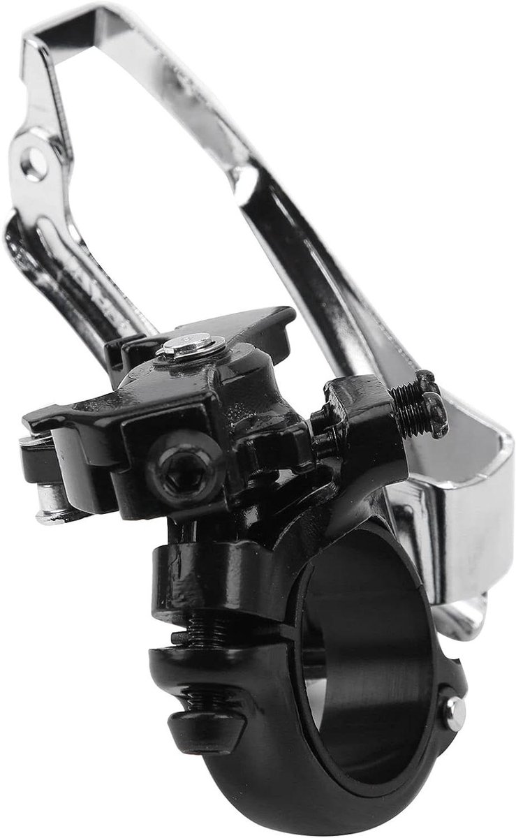 Fiets Voorderailleur - Mountainbike Onderdeel - Soepel Schakelen - Hoge Compatibiliteit - 30.8/31.8/34.9 mm - Zwart/Zilver