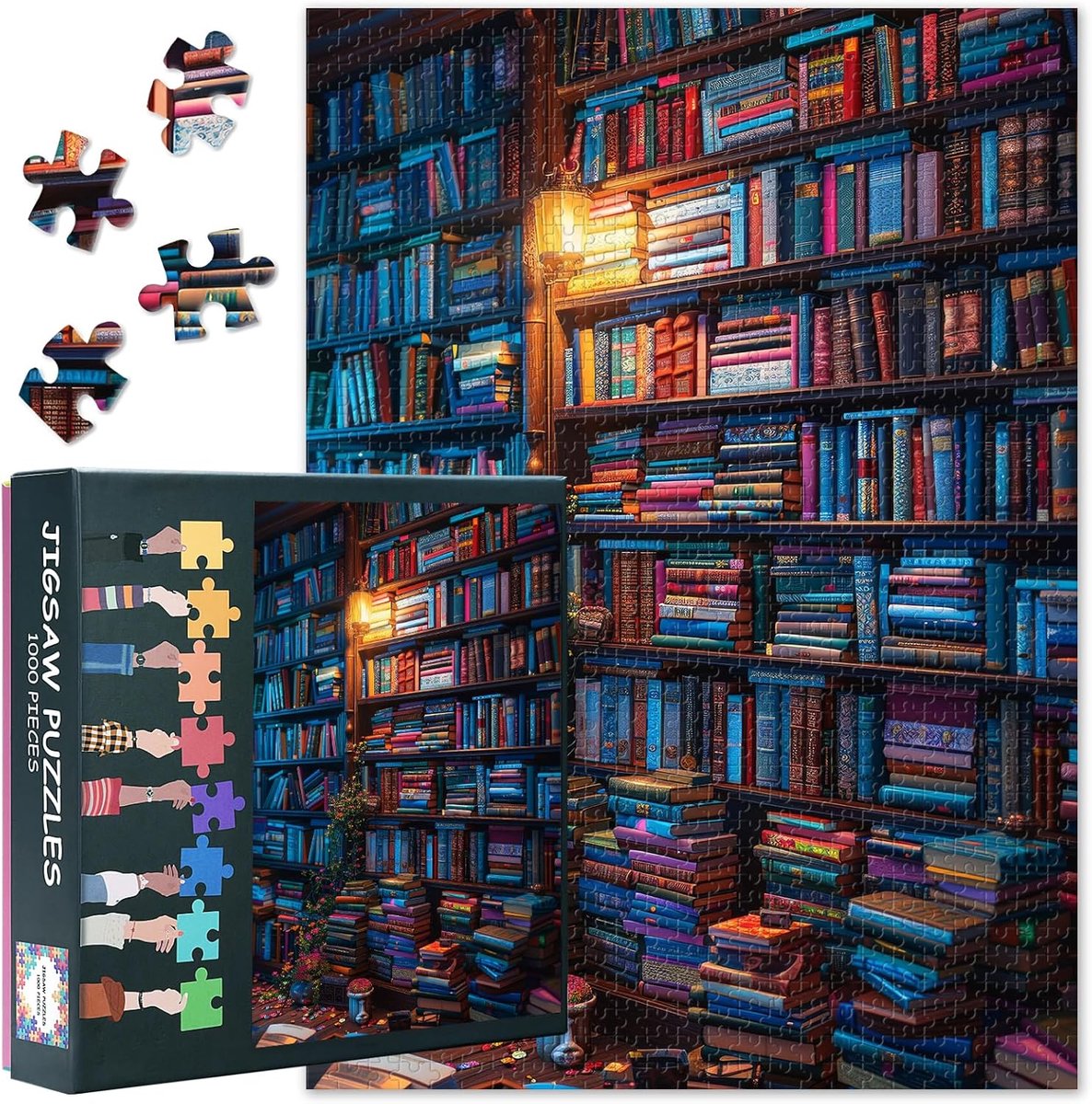 Puzzel 1000 stukjes - kleurrijke boeken - uitdagend ontwerp - perfect voor familietijd - ShopVlot