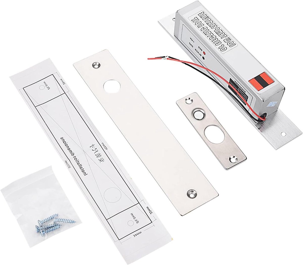 Elektrisch Insteekslot - Nachtslot Deur - Veilige Toegangscontrole - NC-modus Lage Temperatuur - 23 x 7 x 5 cm - Zilver