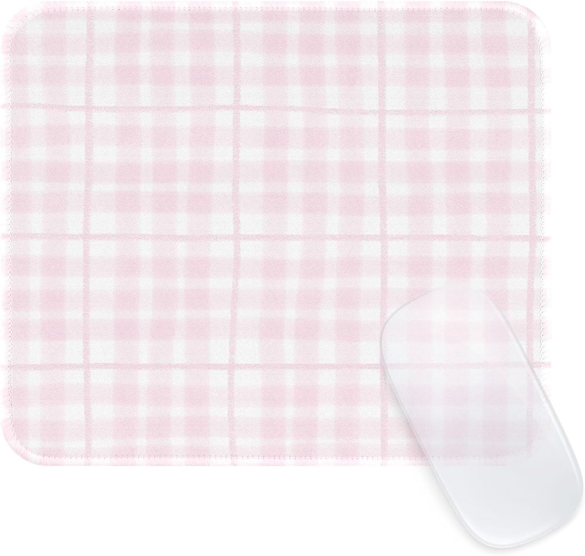 Ksriylm Schattig ruitpatroon muismat, draagbare muismat, klein met gestikte randen, 24 x 20 x 0,3 cm, esthetische - ShopVlot