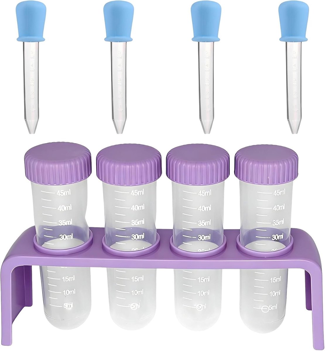 Set van 9 Grote Plastic Testbuizen met Deksel, Ideaal voor Creatieve Wetenschappelijke Experimenten en Educatieve Speelgoedactiviteiten Thuis