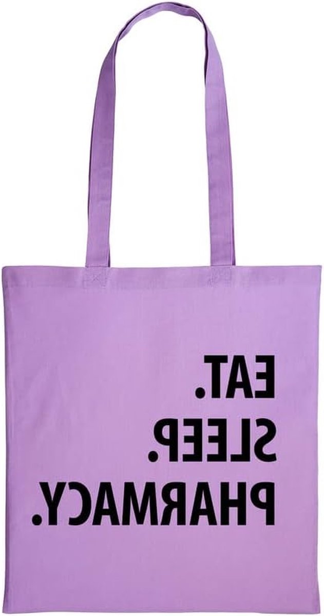 Tas Apotheker - Cadeau Tas - Boodschappen Doen - Bedrukte Zijkant - 42 x 38 cm - Lavendel