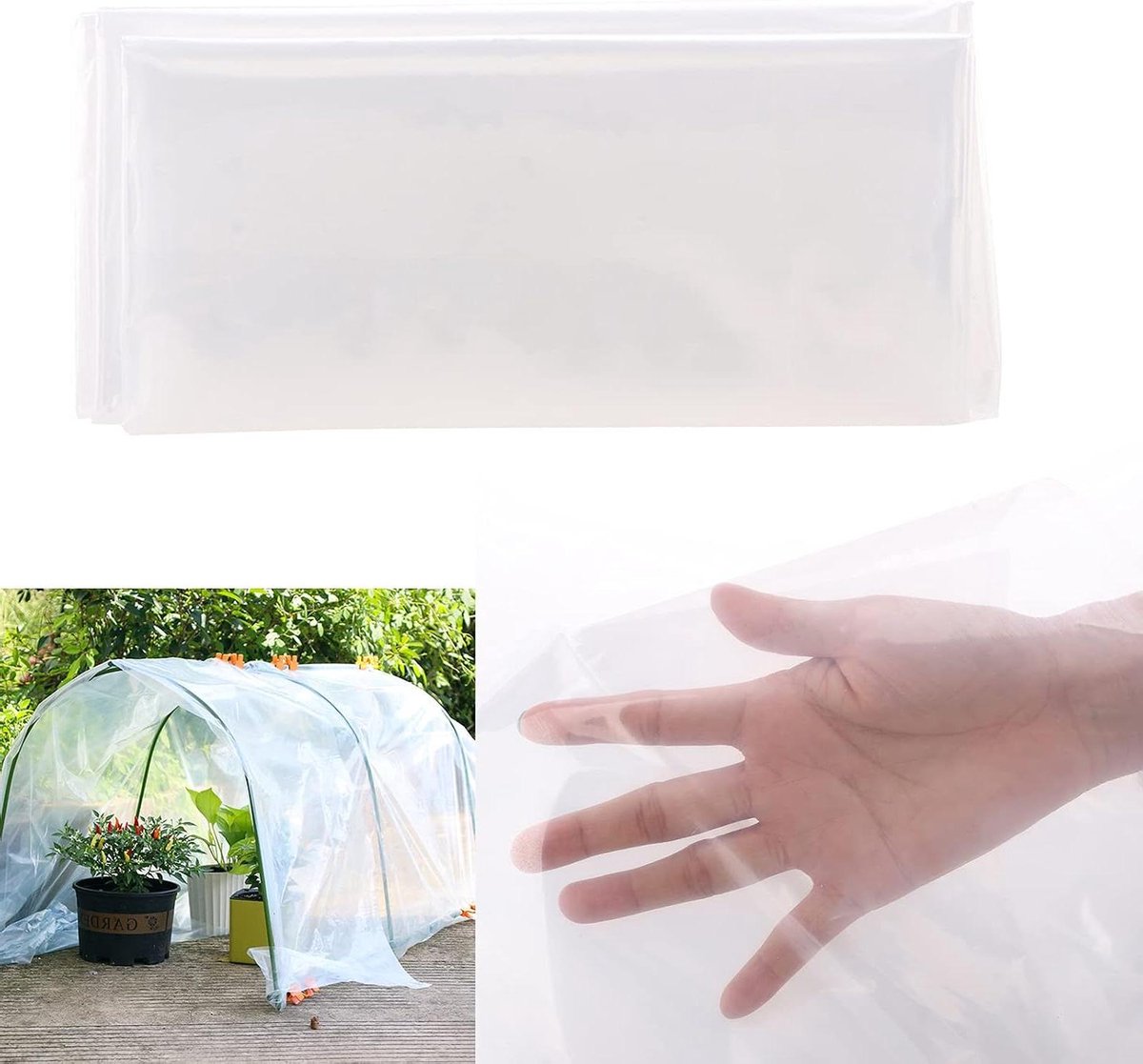 Kasplaten - Afdekfolie Kas - Planten Beschermen - UV-bestendig Polyethyleen - 2x3 m - Transparant