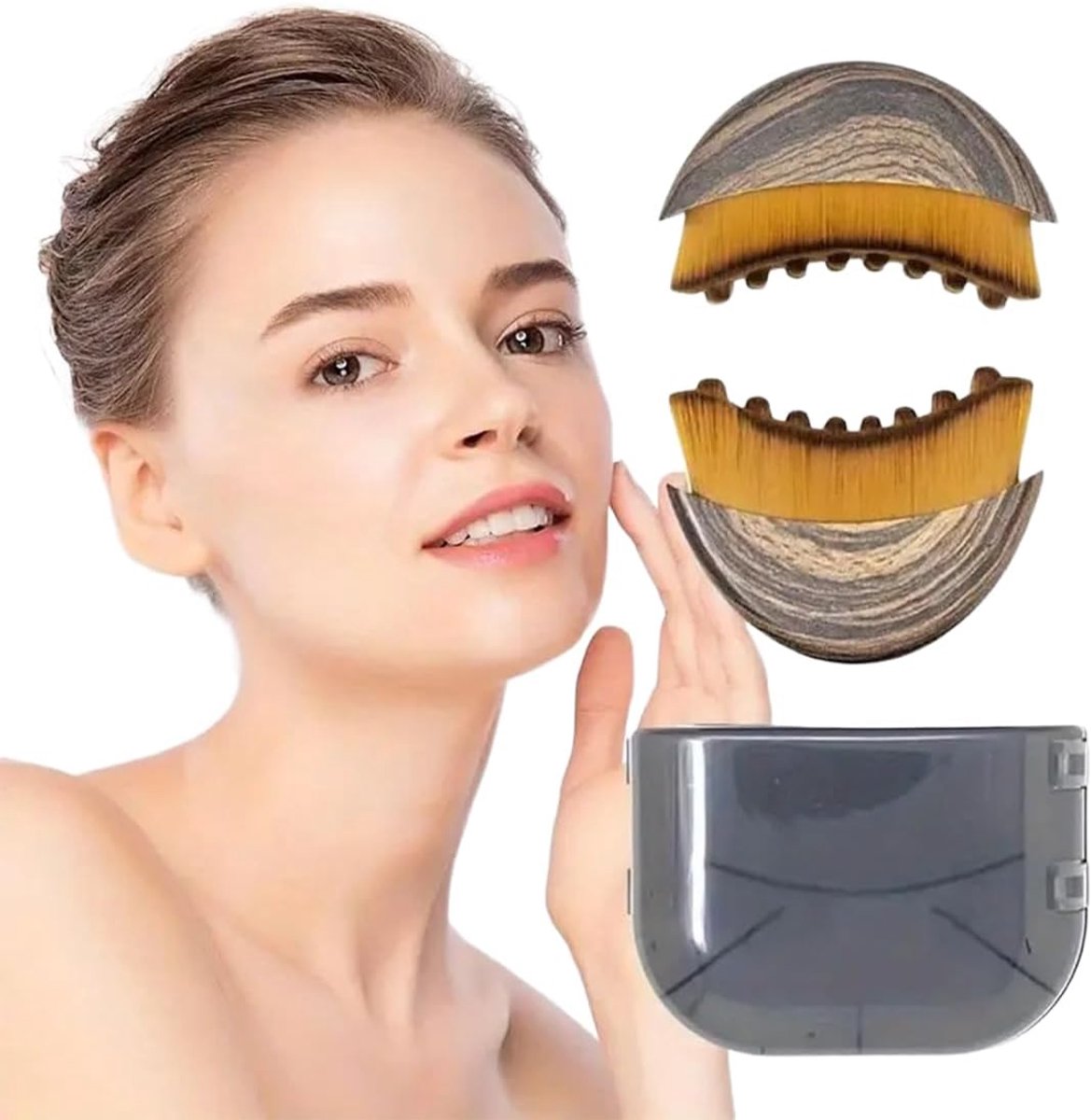 SnelShoppen - 2 Lymfedrainage Borstels voor Gezicht, Droogborstel voor Huidverzorging, Peeling, Anti-Aging, Ontspanning - Perfect voor Zelfzorg en Wel