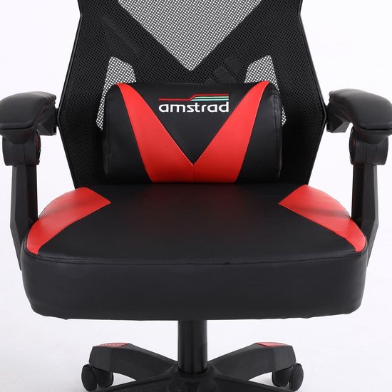 SnelShoppen - Gaming Chair 02-RED, Ergonomische Gaming Stoel met Ademend Mesh, Verstelbare Rugleuning tot 135°, Lendensteun, Zwart en Rood voor Gaming van snelshoppen — afbeelding 5