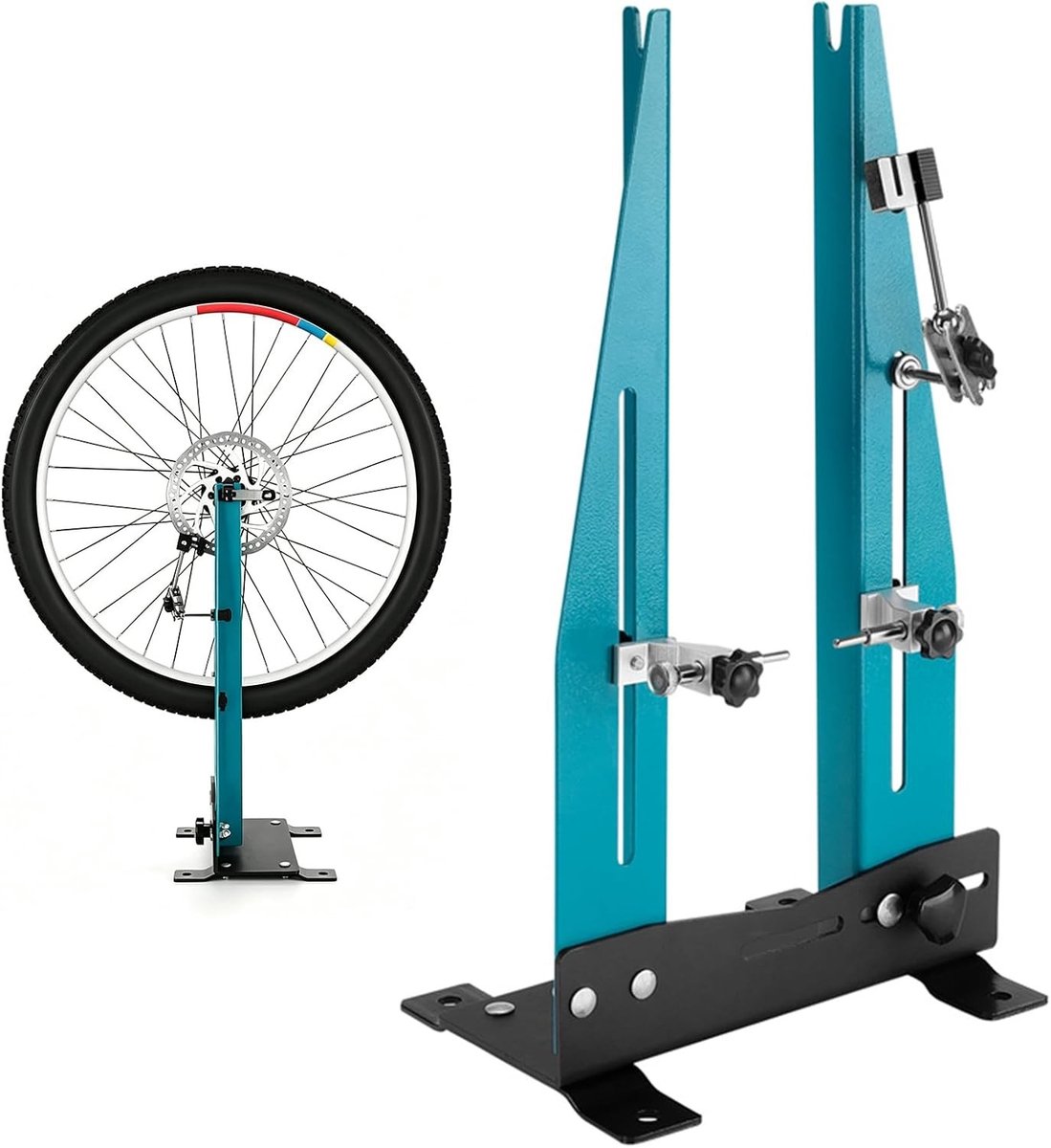 Verstelbare Fietscentreringstand voor 16-27,5 Inch Fietsen, 360° Draaibaar, Geschikt voor Remschijven van 140-180 mm, Ideaal voor Mountainbikes en Racefietsen