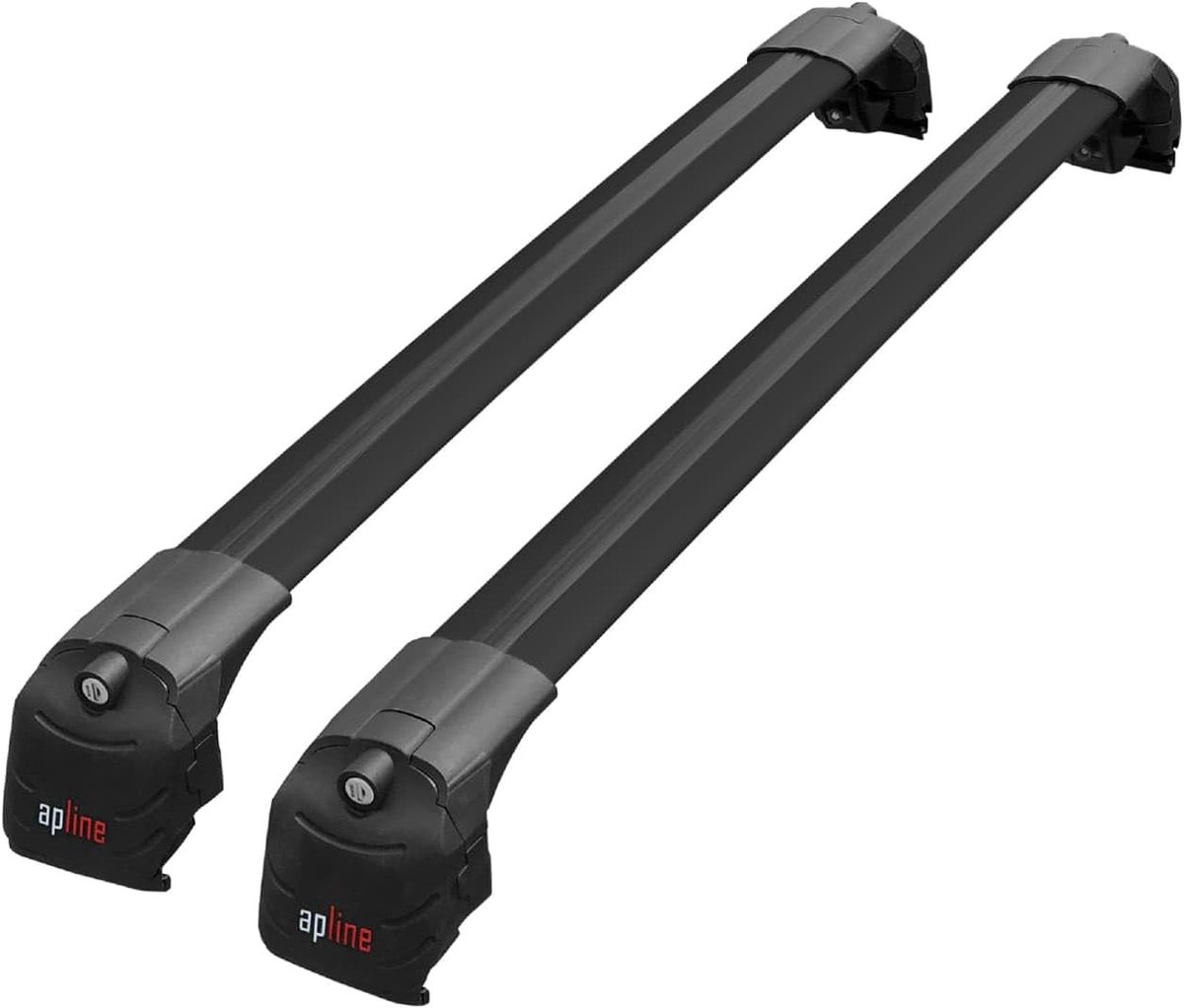 SnelShoppen - ACE-2 Type Dakdrager Bagagedrager Geschikt voor Skoda Kodiaq 2 2024-2026 Zwarte Aluminium Stangen voor Fietsen, Kamperen en Vakantie