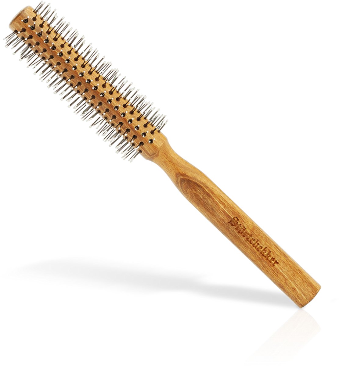 Störtebekker® Ronde Baardborstel - Round Beard Brush met Beukenhouten Handgreep & Vegan Nylon Vezels - Voor Korte & Lange Baard - Styling Brush / Round Brush Made in Germany