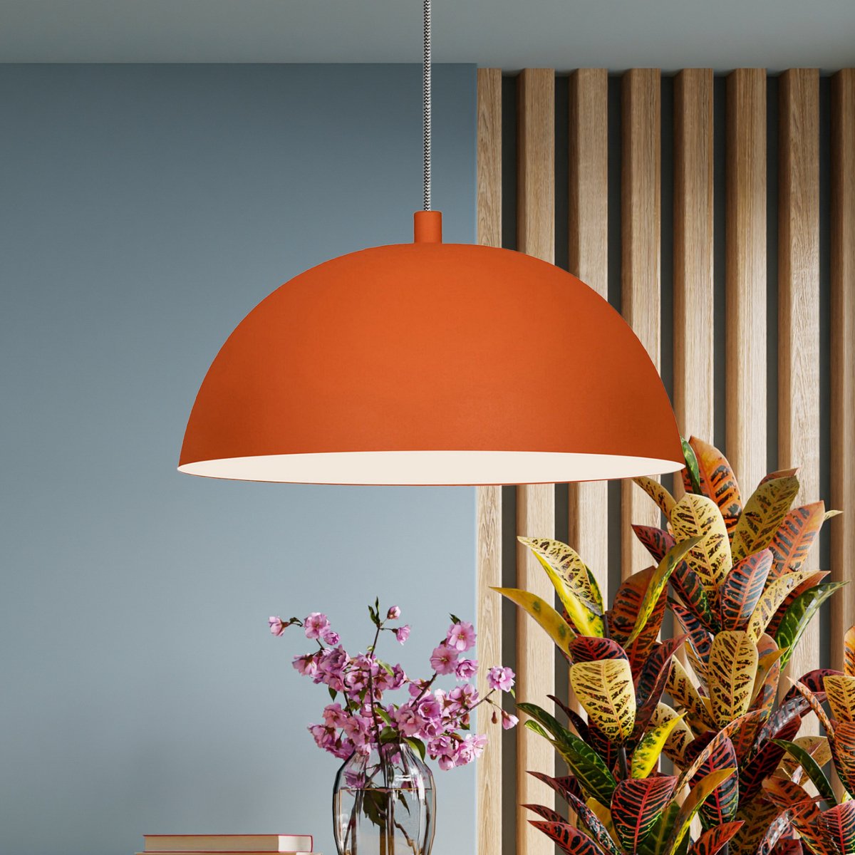 Bamyum Lipeo hanglamp, industriële Modern stijl, Ø20 cm, oranje metalen lamp