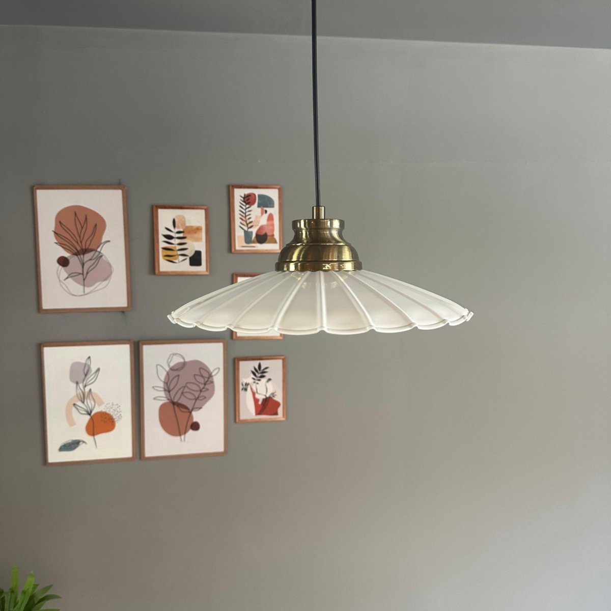 Bamyum Risso hanglamp, industriële Modern stijl, Ø34 cm, wit metalen lamp