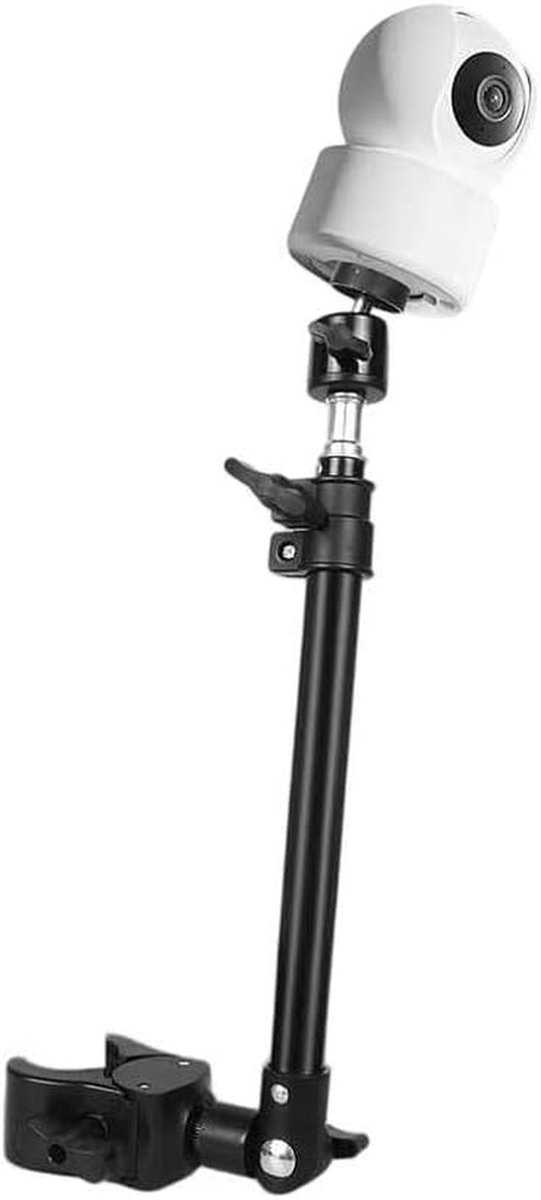 Klembevestiging Camera - Babyfoon Houder - Beveiliging Monitoren - 360 Graden Draaibaar - 35-50 cm - Zwart