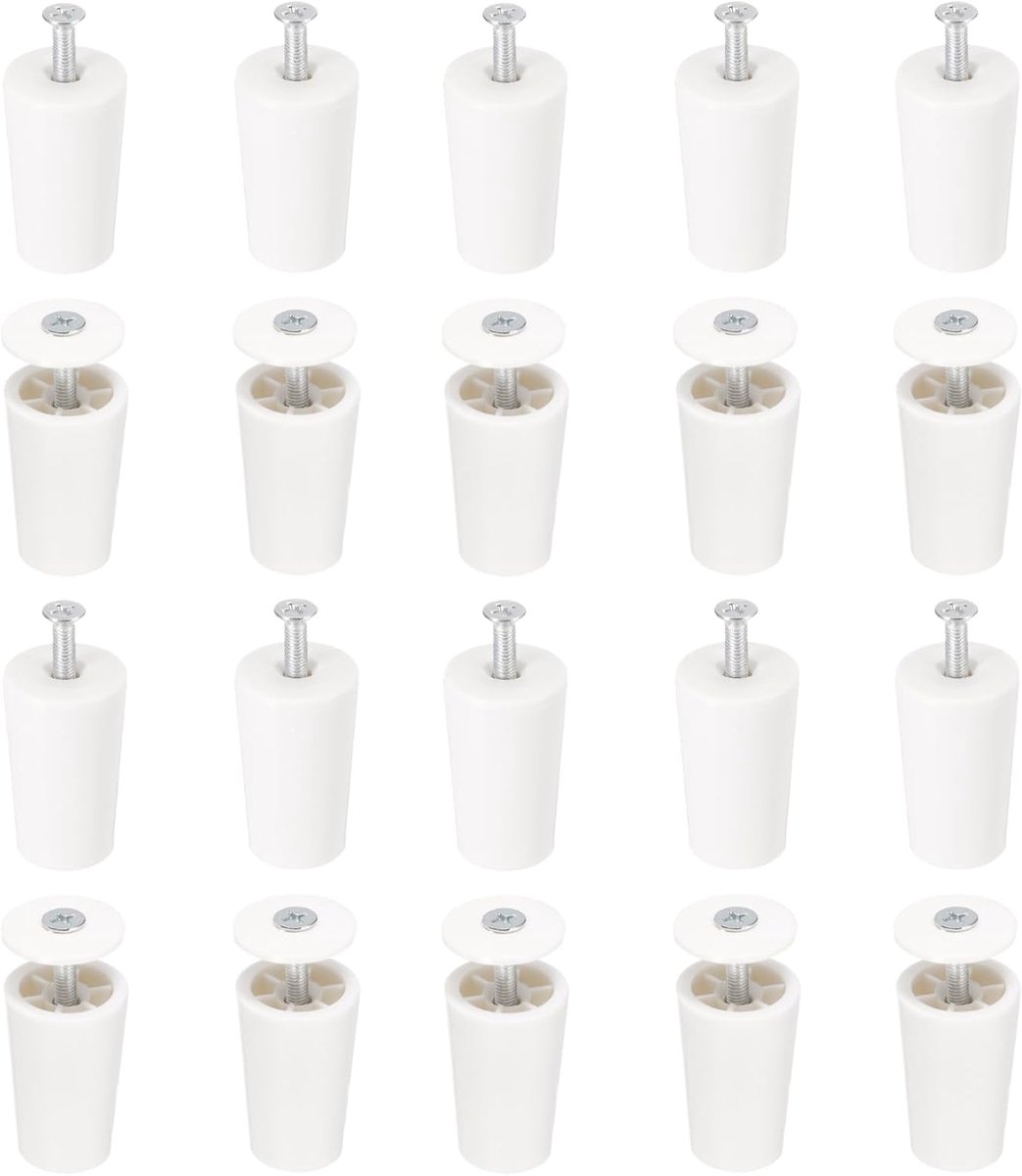 20 stuks aanslagbuffers stoppers voor rolluiken, 40 mm, rolgordijnstoppers kunststof aanslagstop met onderlegschijven & schroeven voor rolgordijnen, jaloezieën, rolgordijnbeschermers