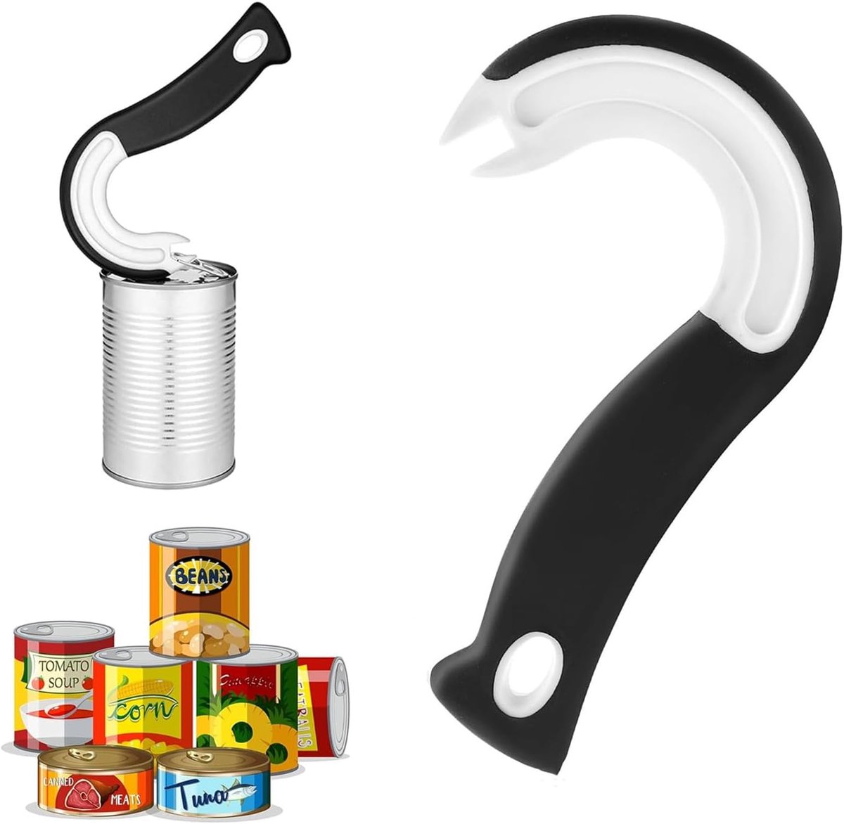 Blikopener met ringhandvat - hoogwaardig kunststof - voor aluminium blikken - ideaal voor senioren - ShopVlot