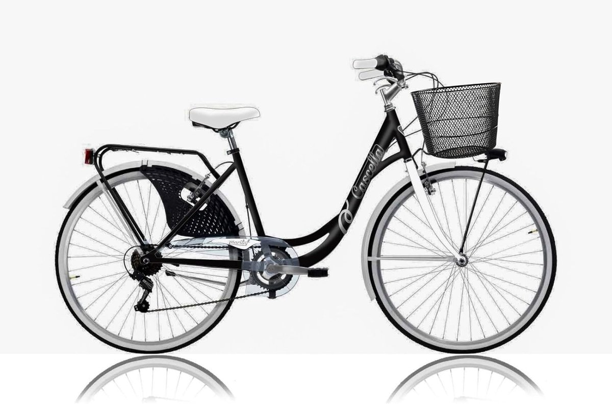 SnelShoppen - Damesfiets 26 Inch met 6 Versnellingen - Zwarte Fiets van Italiaans Ontwerp - Perfect voor Fietstochten, Vrijetijdsbesteding en Dagelijk