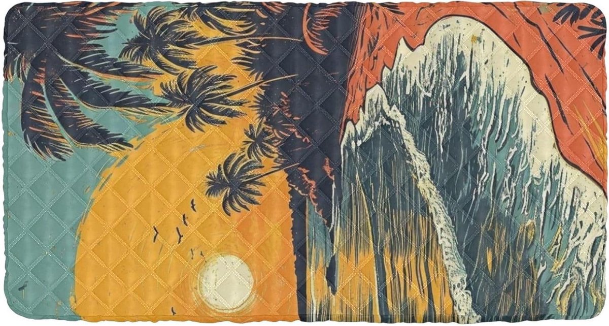 Peuter laken - Draagbaar ledikantlaken - Reizen en slapen - Antislip silicagel - 126 x 63 cm - Oranje vintage