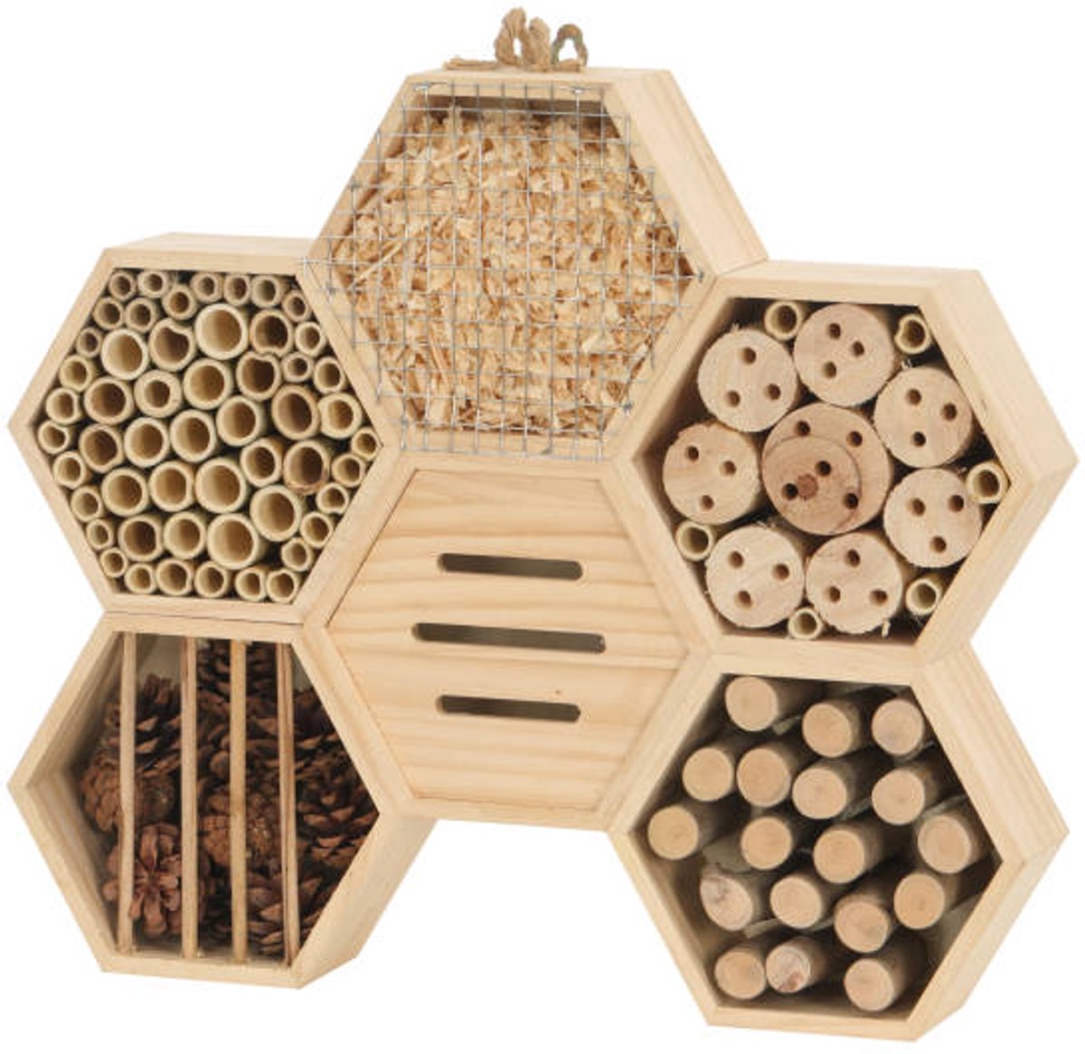 Insectenhotel Groot - 42 x 7 x 35 cm - Bijenhotel - Vlinderhuis - Nestkast voor Nuttige Insecten - Houten Insectenhuis