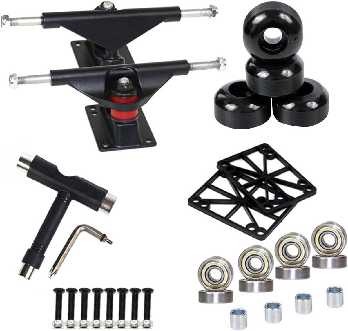 Skateboard Trucks Set Onderdelen Kit Straat Skaten Compleet Montageset 7.5-8.0 Inch Deck
