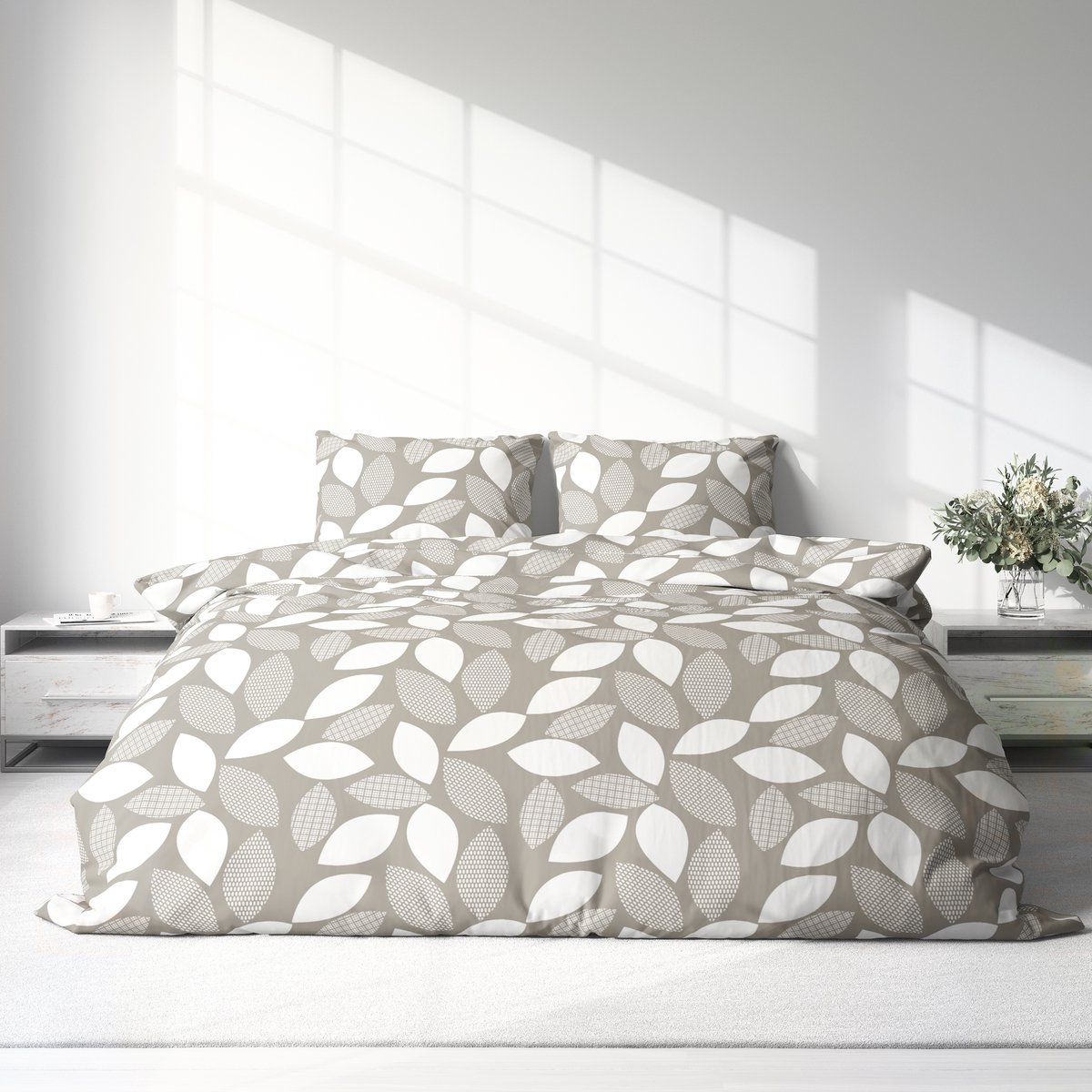 Dekbedovertrek 100% Katoen Premium - 240 x 220cm (Lits-jumeaux) - BladV2 Light