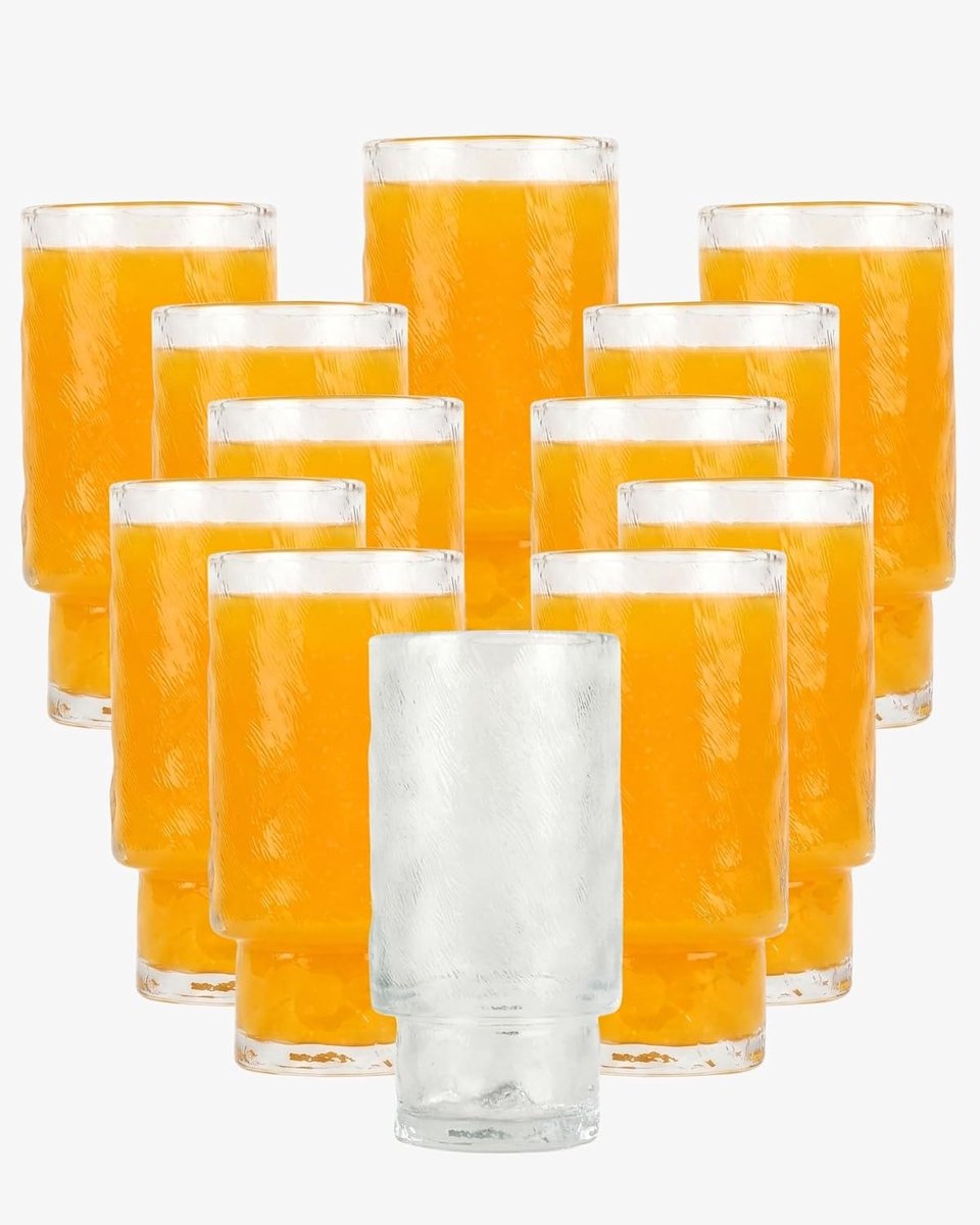 Longdrinkglazen set van 12 - 300ml - IJsachtige textuur - Perfect voor cocktails - ShopVlot