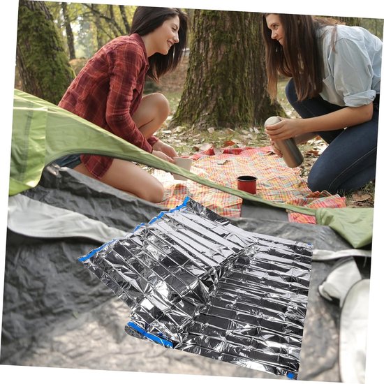 Nood Slaapzak - Survival Bag Thermodeken - Buiten Overleven - Winddicht Warmte Vasthoudend - 200x100cm - Zilver — afbeelding 2