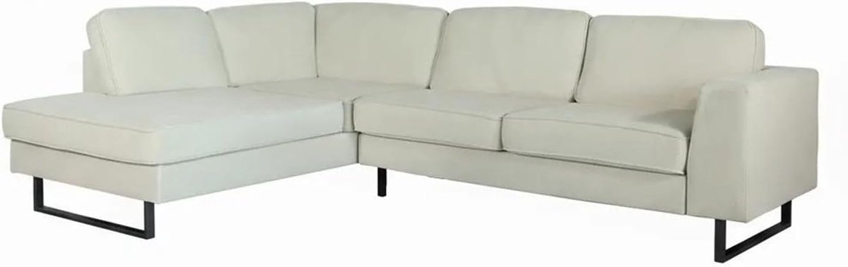 Hoekbank 290 cm - beige velvet - links - eenvoudige montage - ShopVlot