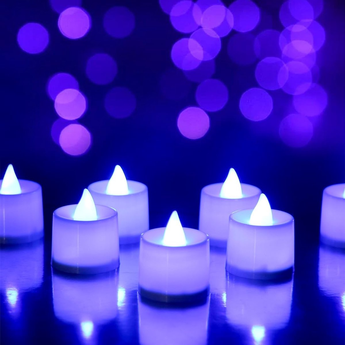 SnelShoppen - LED Theelichten 24 Stuks Op Batterij, Warm Witte LED Kaarsen voor Bruiloft, Festival, Halloween, Buiten Decoratie, 3.8 cm x 4.2 cm