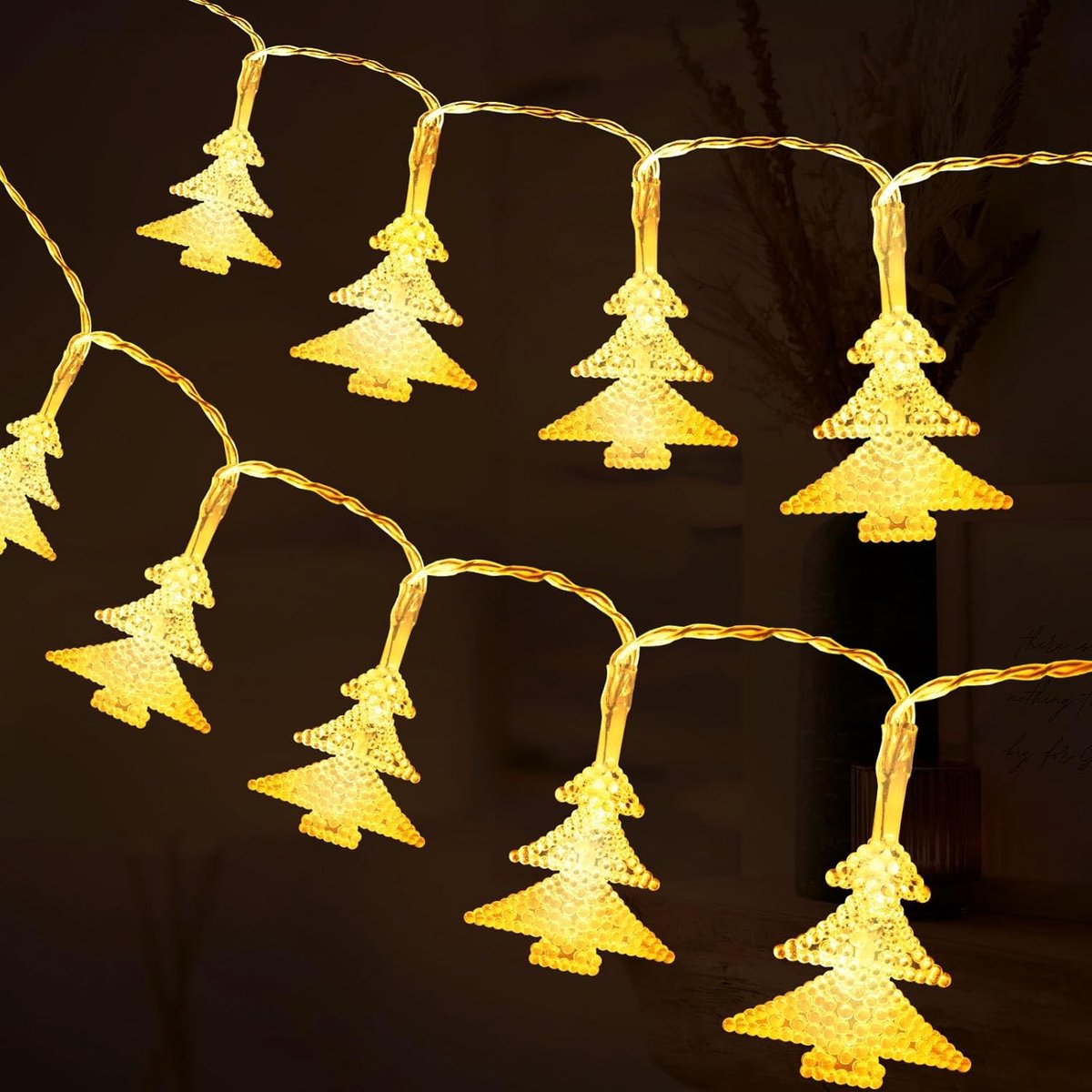 SnelShoppen - Kerstboom Lichtsnoer 6M 40 LED Batterij Voeding Waterdicht Warm Wit - 2 Modi Voor Binnen Buiten Bruiloft Tuin Kerstdecoratie