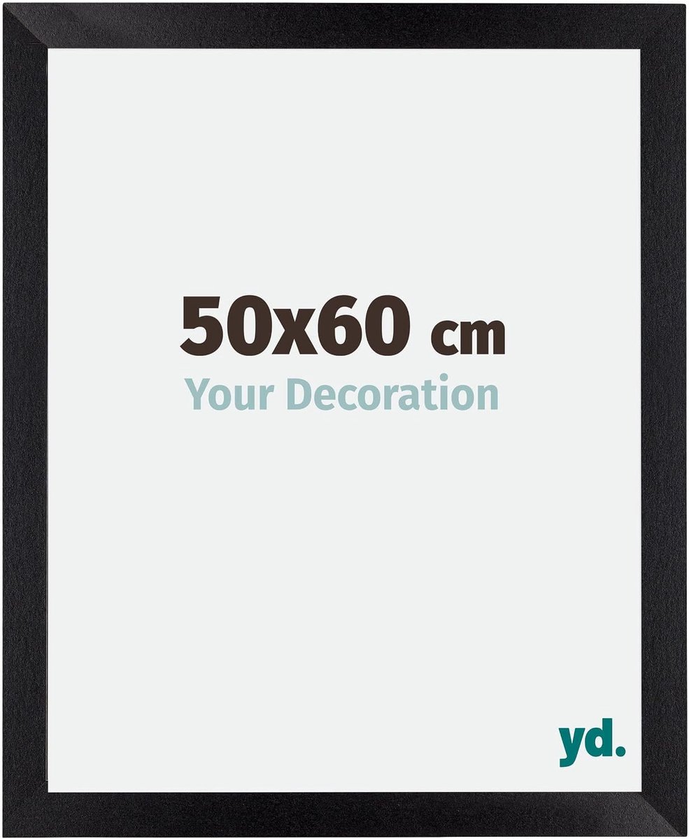 Fotorlijst 50x60 cm - Zwart Mat - MDF met Acrylglas - Anti-reflex - Ideaal voor foto's en kunst - SnelShoppen