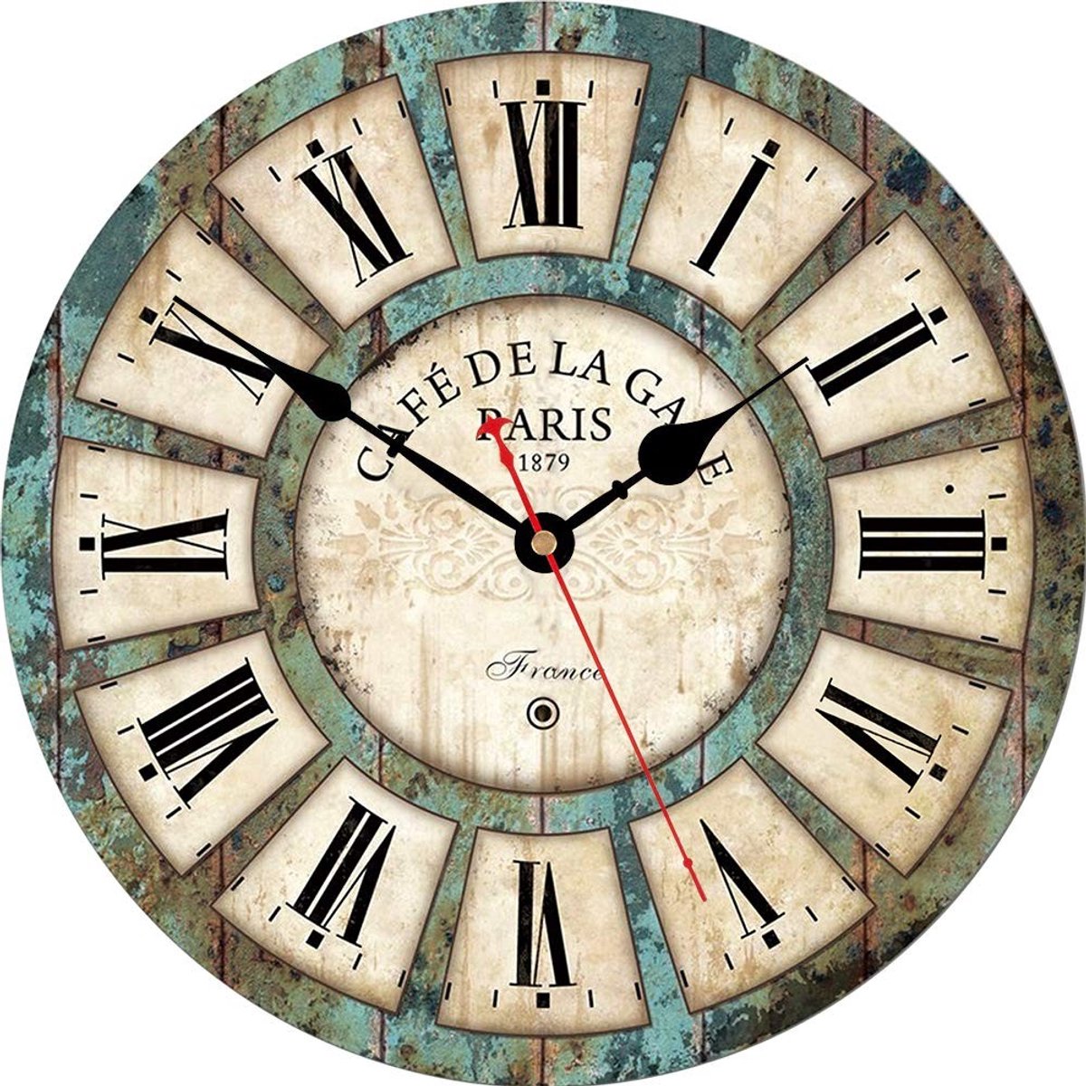 Omgoods - 20cm Vintage Wandklok - Stille Romaanse Cijfers Klok voor Keuken en Slaapkamer
