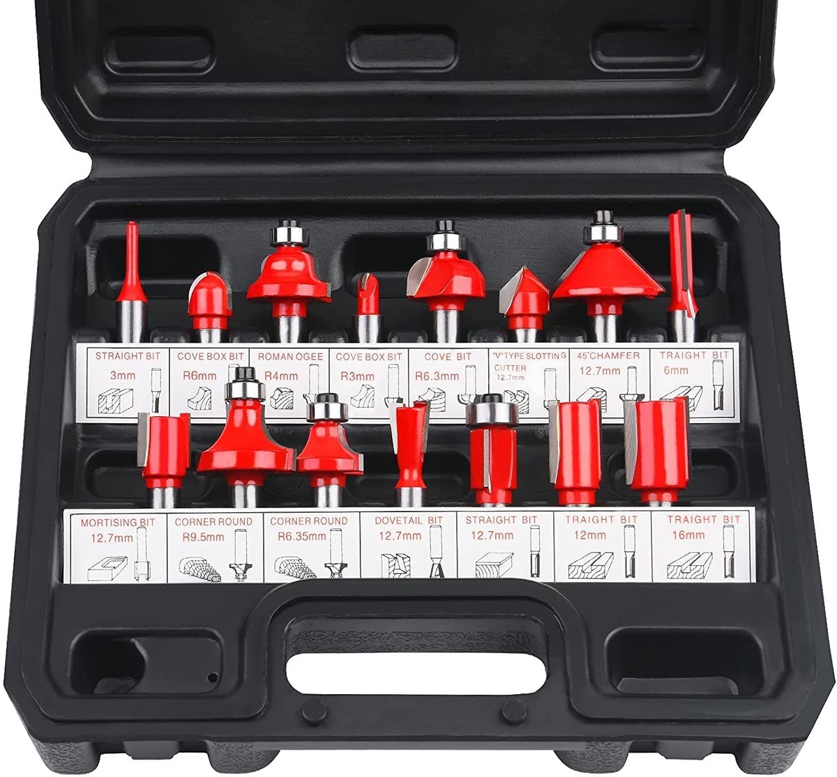 Omgoods - Freesbit Set 8mm, 15-delige Houtbewerkingsset van Hardmetaal
