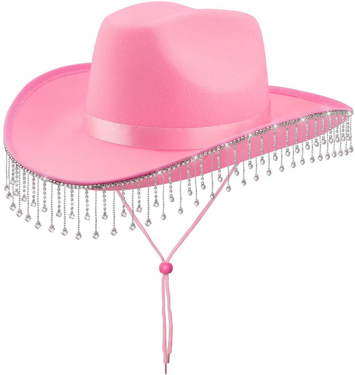 Hoed - Cowboyhoed - Rhinestone - voor Vrijgezellenfeest en Halloween - voor Bruid - Roze