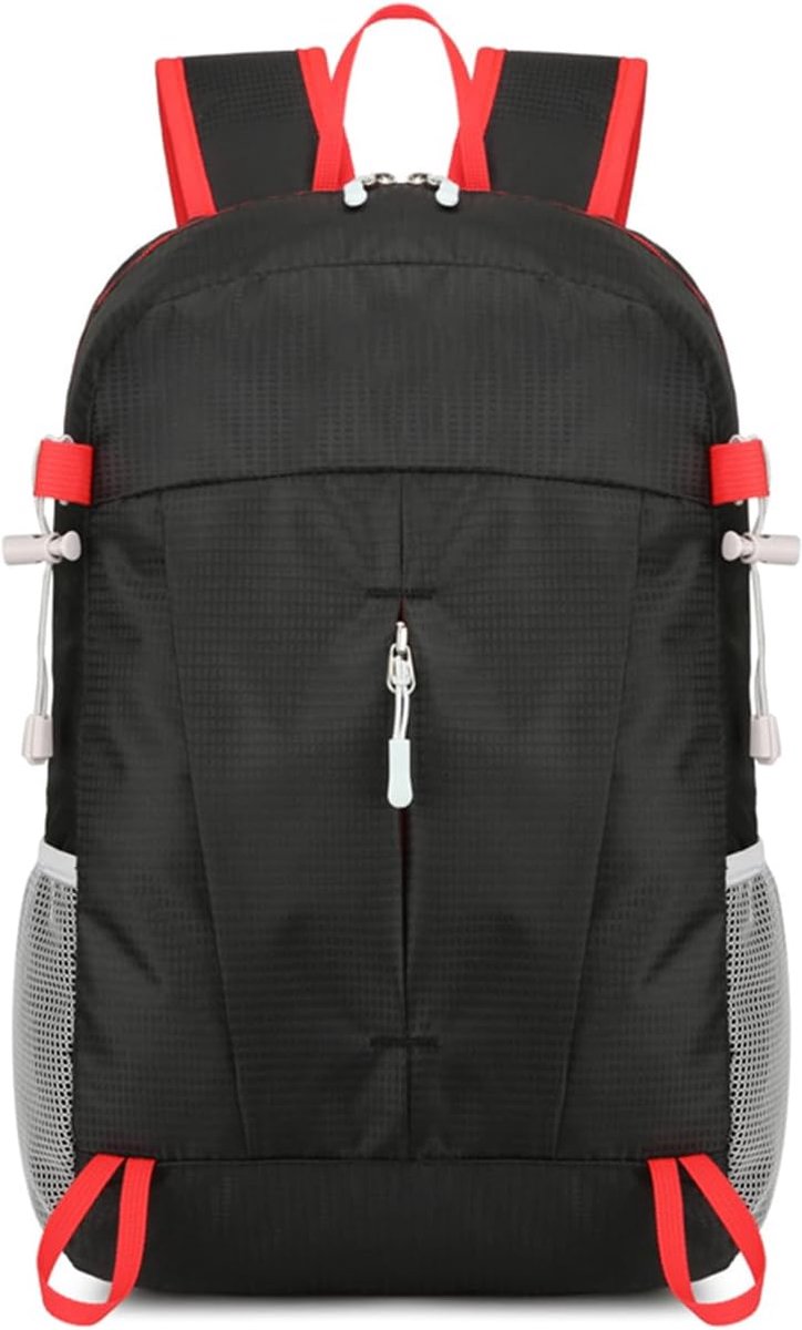 Ulisem - Opvouwbare Rugzak – Lichtgewicht Wandelrugzak – Waterafstotende Dagrugzak – Reisrugzak voor Camping, Outdoor, Sport & Wandelen – Compacte Backpack voor Dames en Heren – Zwart