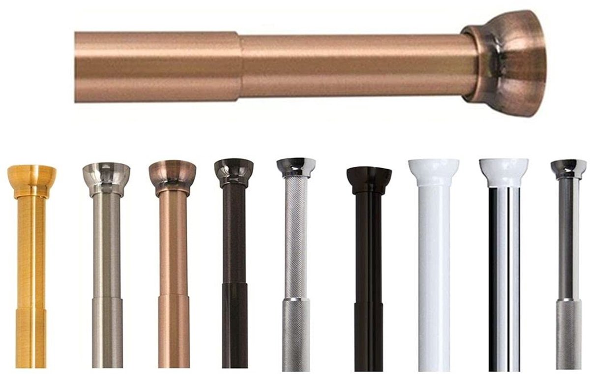 Omgoods - Verstelbare Douchegordijnroede van Aluminium 125-220 cm