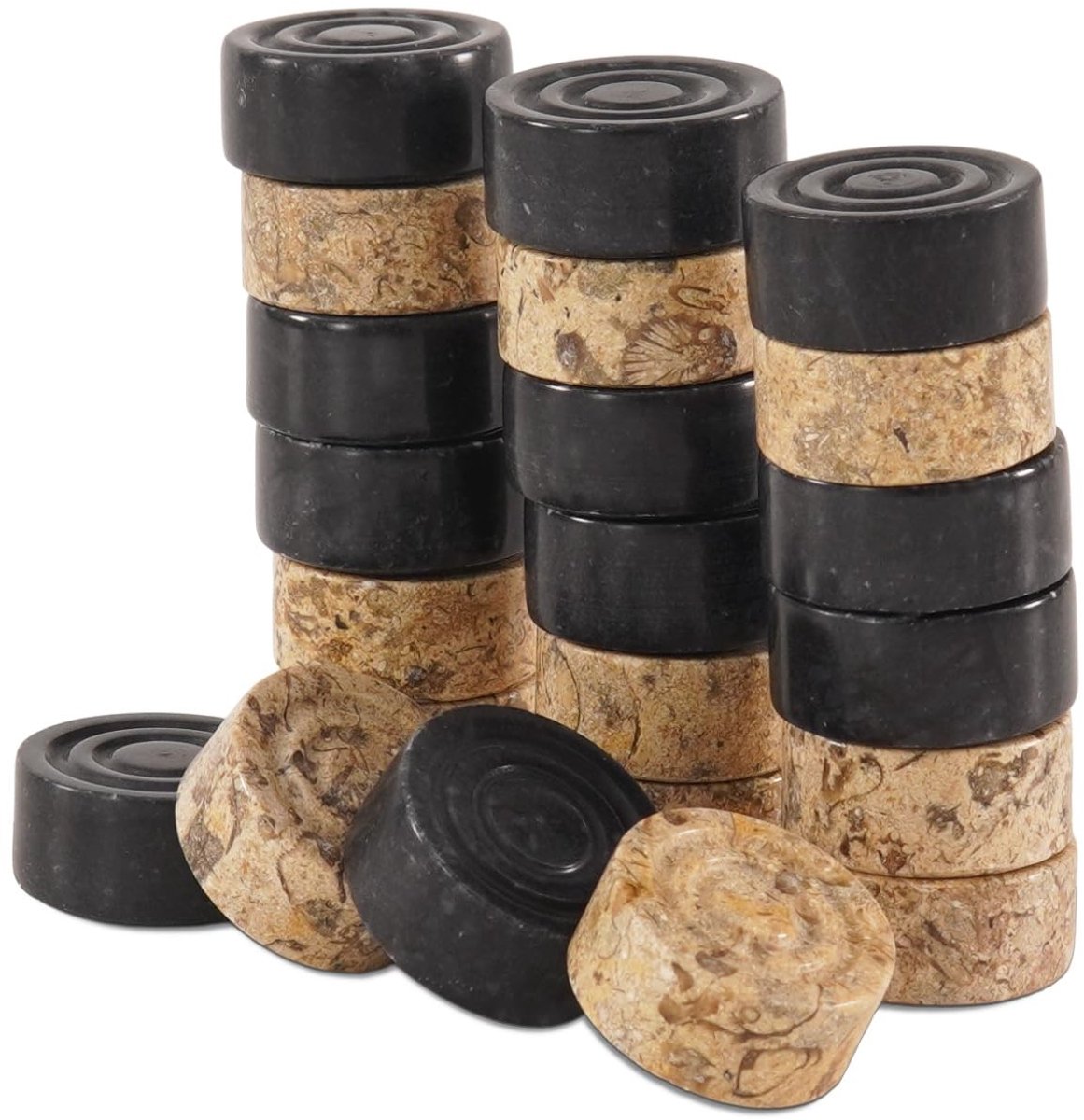 Omgoods - Handmade Marmer Damspel - Luxe Reiskofferset voor Strategische Spellen