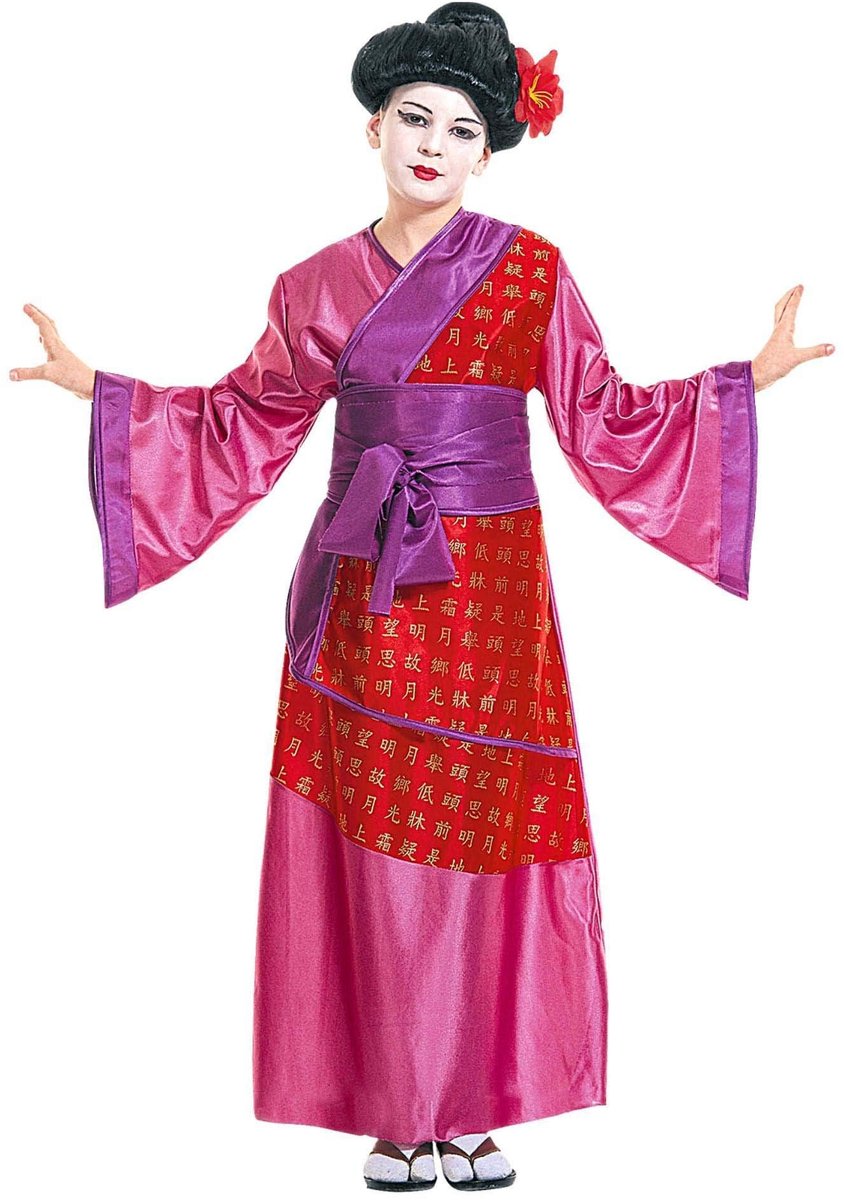 Omgoods - Meisjes Geisha Kostuum 128cm - Traditionele Chinese Kleding voor Kinderen 5-7 Jaar