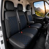 Stoelhoezen Mercedes Vito W447 facelift 2 - Set 2+1 - Blauwe stiknaden - AIM