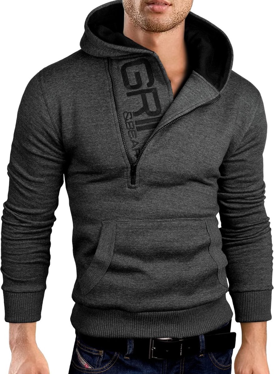 Omgoods - Slim Fit Half Zip Hoodie - Geborduurd Sweatshirt voor Dames