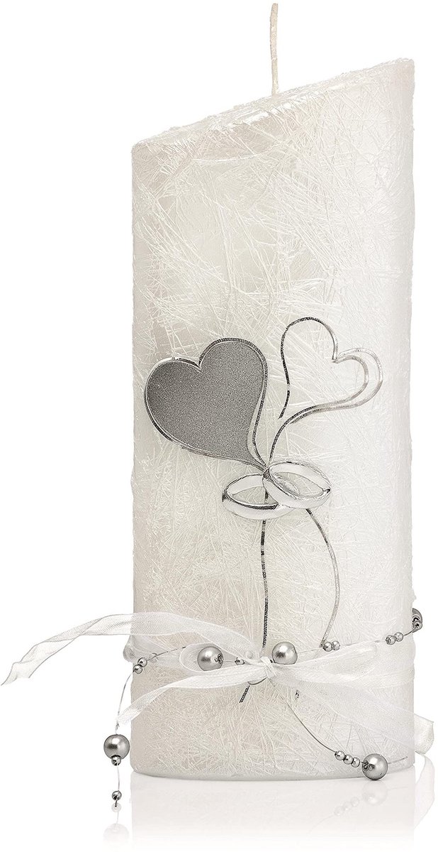 Omgoods - Bruiloft Kaars in Parelwit - 22 x 8.5 cm - Zonder Lettering