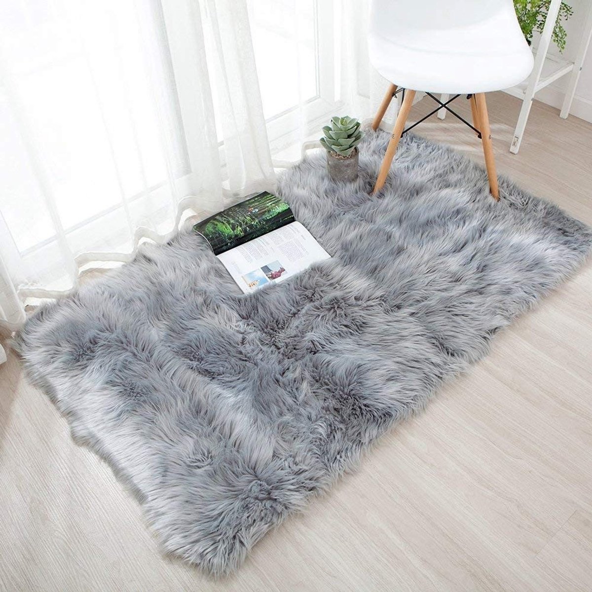 Omgoods - Faux Lamsvacht Vloerkleed 60 x 90 cm voor Woonkamer en Slaapkamer