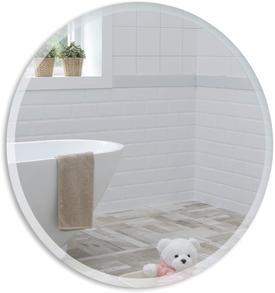 Omgoods - Ronde Badkamer Spiegel - Wandmontage - Eenvoudig en Elegant Design - 40cm x 40cm x 1.5cm