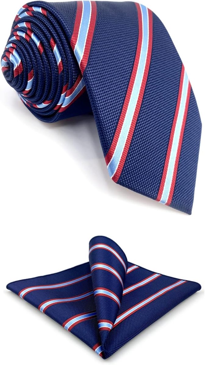 Shlax Wing Stropdassen voor heren Gestreept blauw marineblauw met