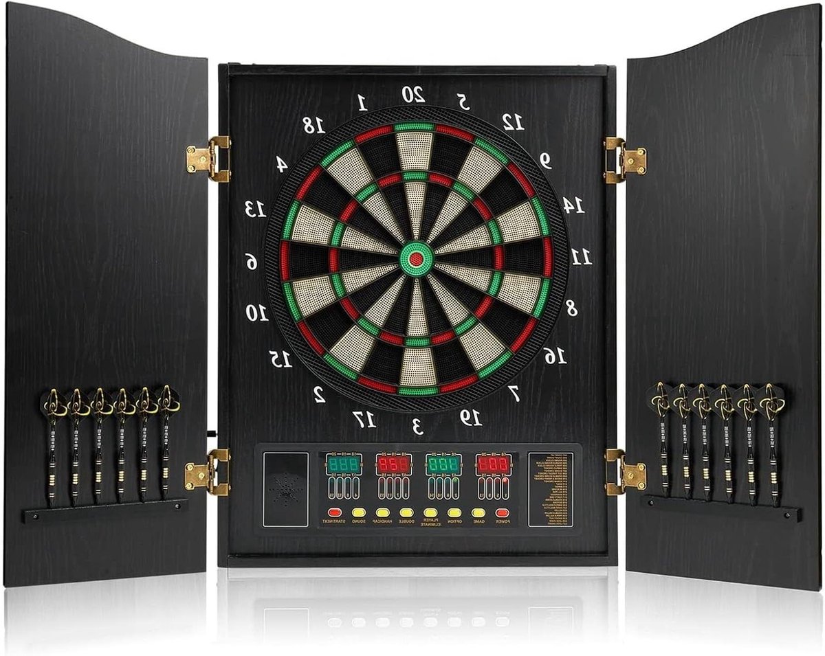 Elektrisch Dartbord - Scorebord Darts - Spel en Plezier - Automatische Scoretelling - 16 Spelers - Zwart