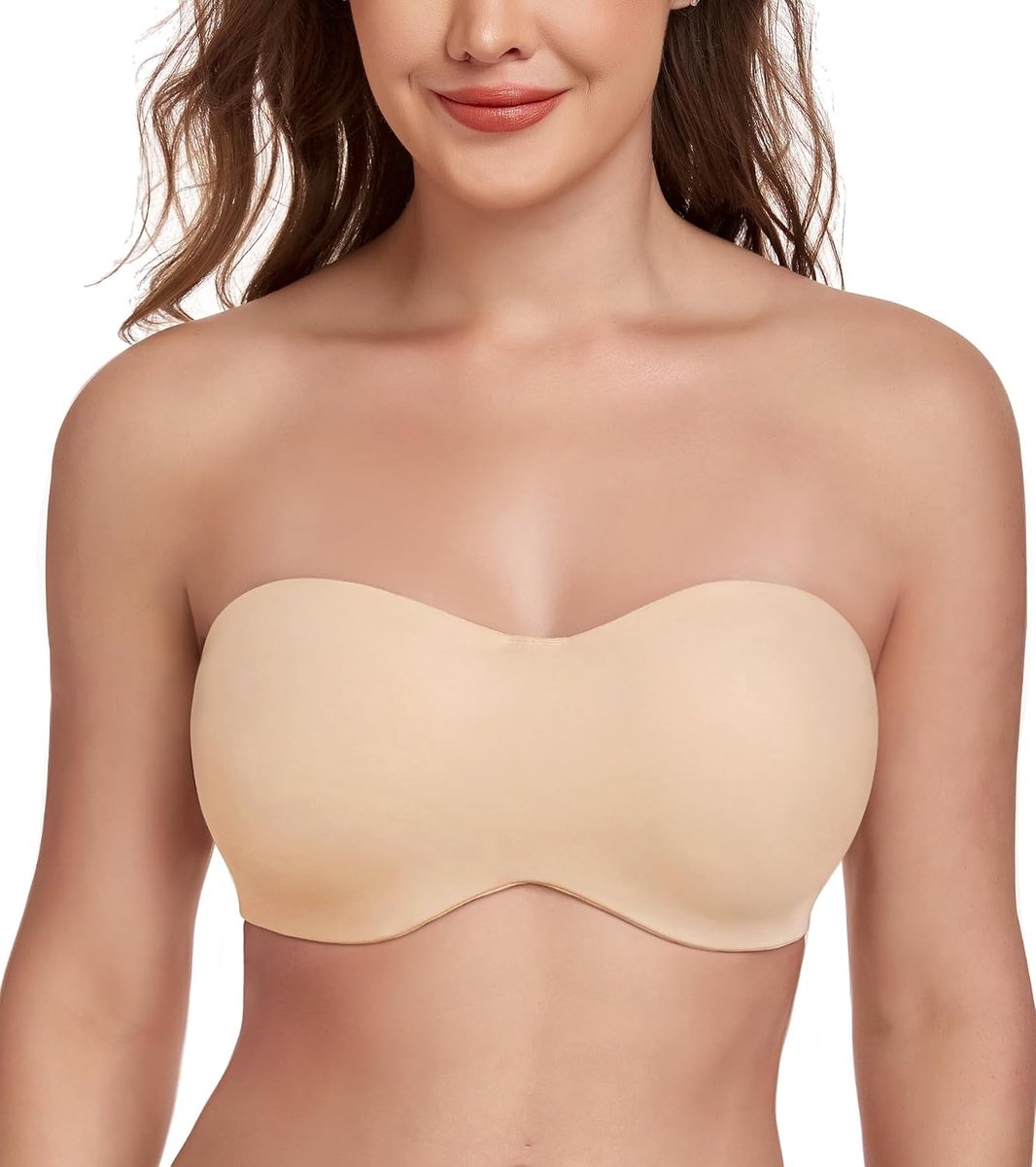 bandeau-beha, niet gevoerd, strapless, grote maat, T-shirt voor