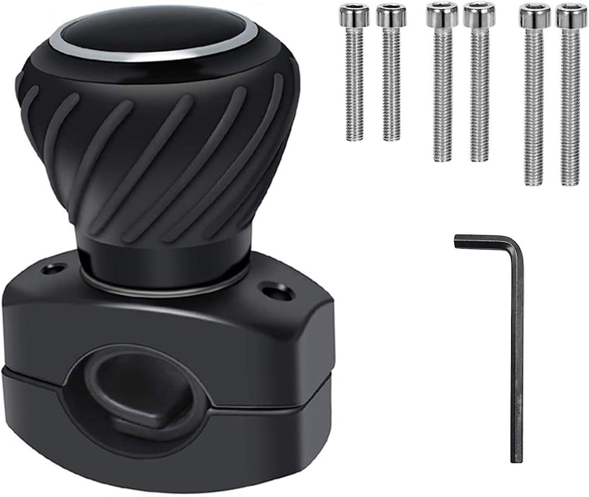 Stuurknop Spinner, Draaiknop voor Auto, Vrachtwagen, Tractor, Vorkheftruck - Zwart (1)
